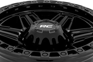 Wheel - Rough Country - 76 Series, Simulated Beadlock - Gloss Black Wheel - Rough Country - 76 Series, Simulated Beadlock - Gloss Black